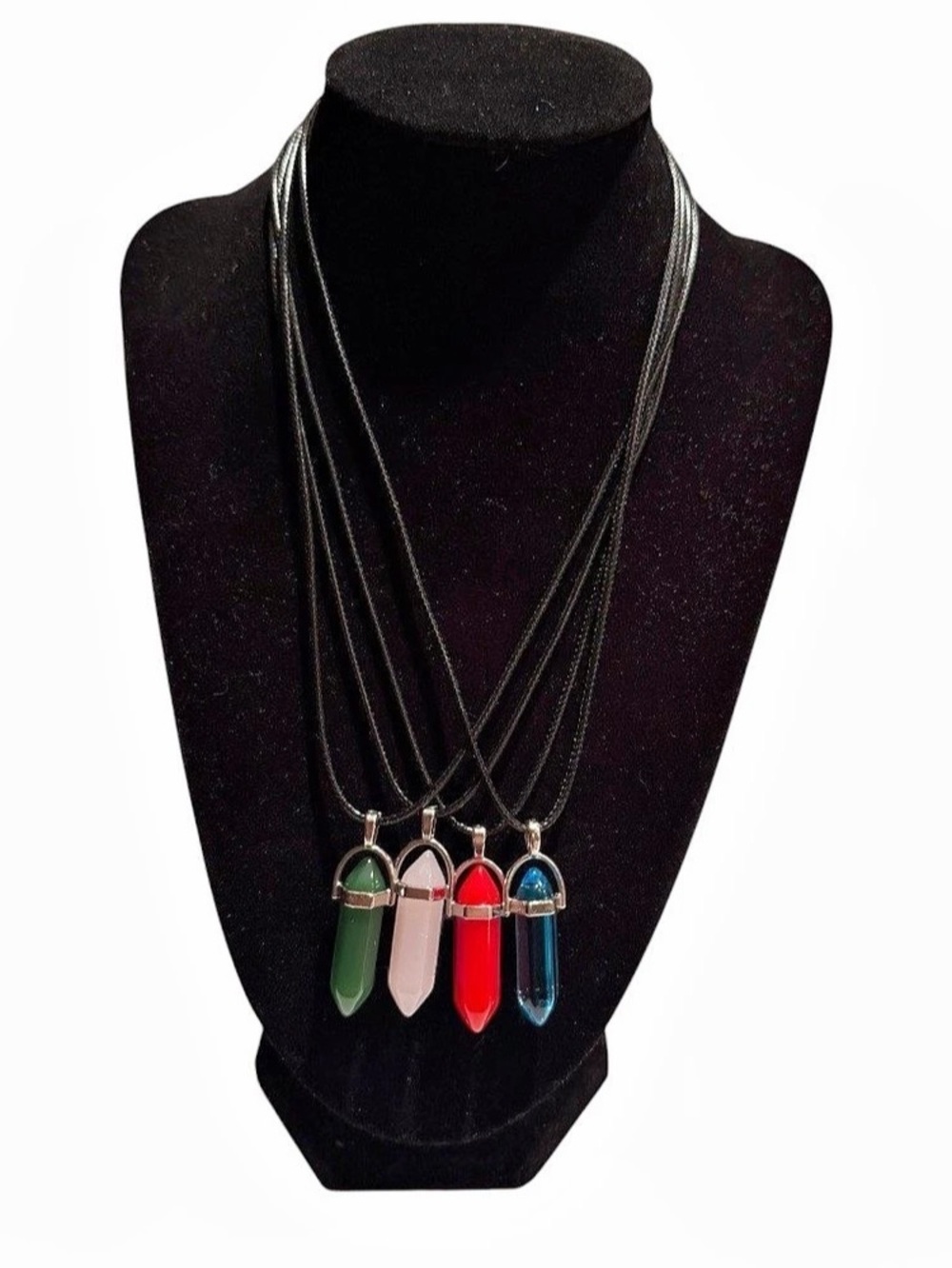 Crystal Pendants Green Aventurine, Blue Crystal, Pink Quartz Or Ruby Crystal